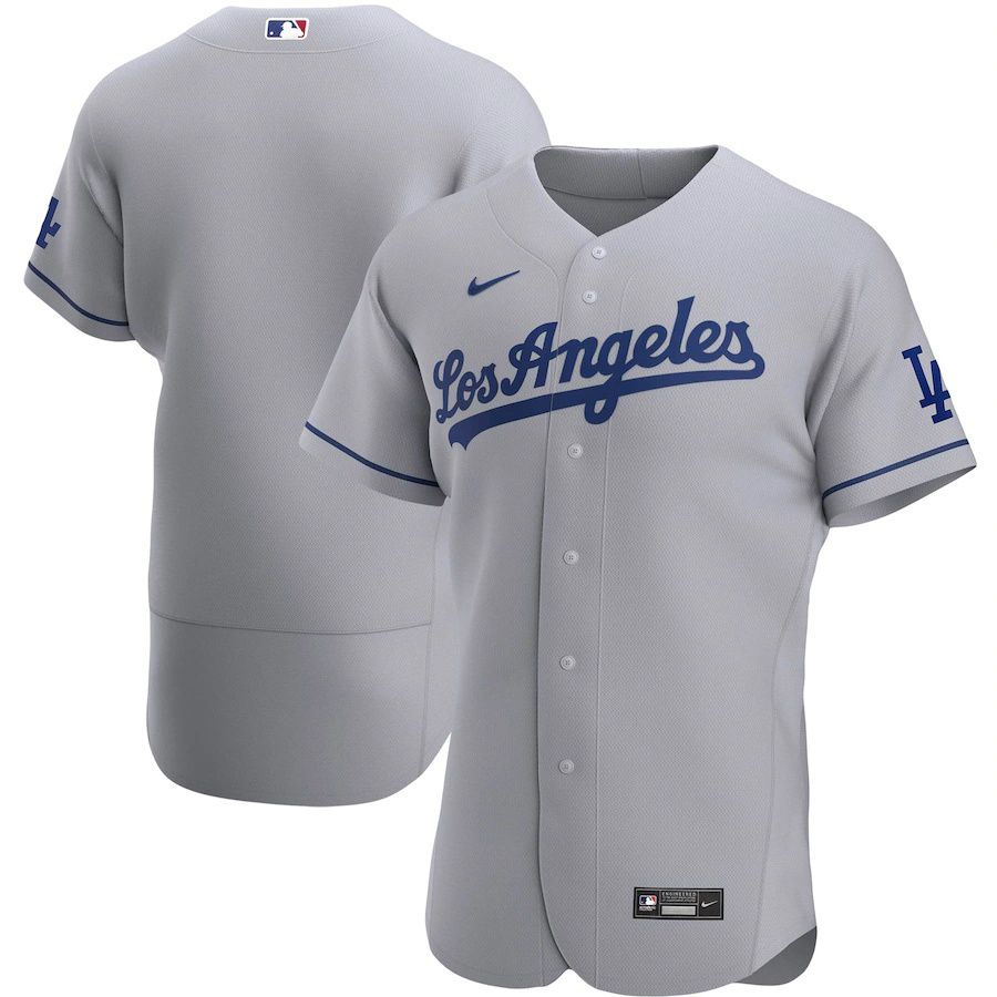 Mens Los Angeles Dodgers Nike Gray Road Authentic Team MLB Jerseys
